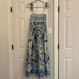 FARM Rio Blue and Green Maxi Dress